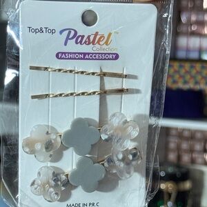 Pastel Collection Hair Clips - Gold and Gray